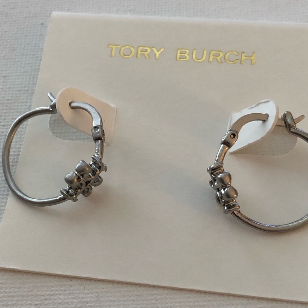 Tory Burch Silver Hoop Earrings